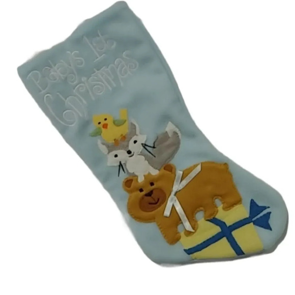 Baby's First Christmas Stocking  Baby Boy NWT - Picture 1 of 6